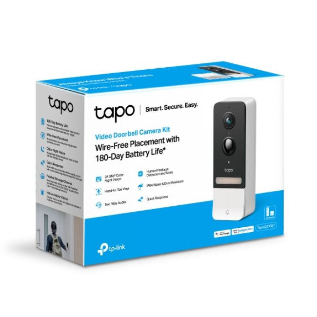 TP LINK TAPO SMART VIDEO DOORBELL KIT INC HUB